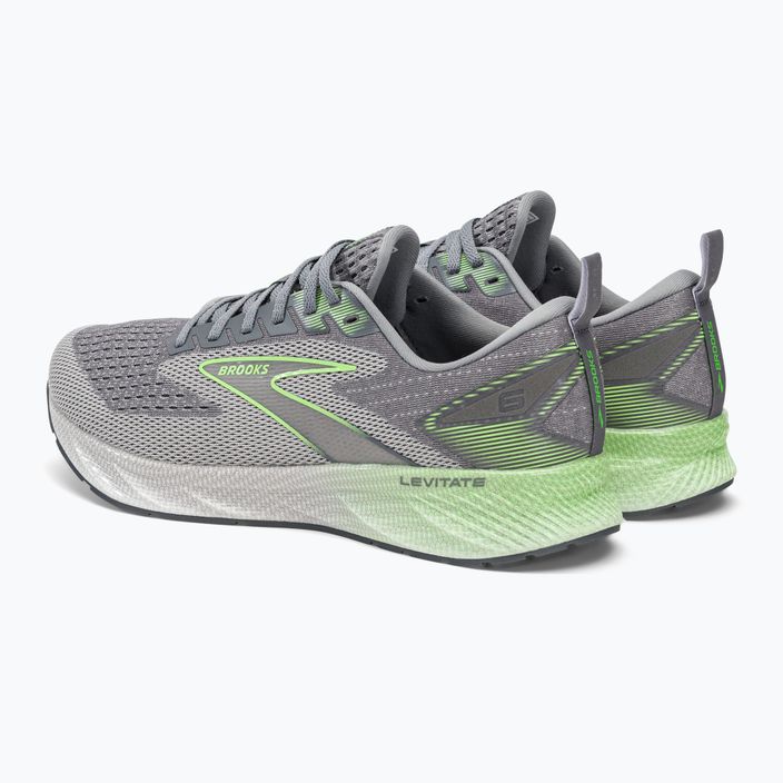 Brooks Levitate 6 scarpe da corsa da uomo grigio primer/verde neon 3