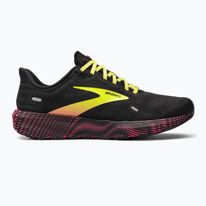 Brooks Launch 9 scarpe da corsa uomo nero/rosa/giallo 2