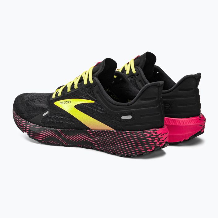 Brooks Launch 9 scarpe da corsa uomo nero/rosa/giallo 4