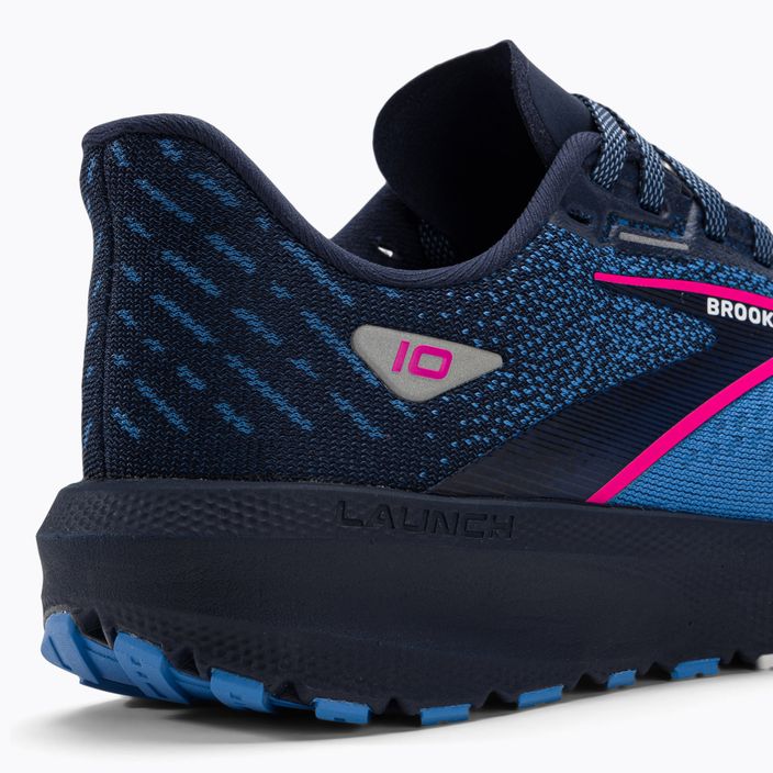 Brooks Launch 10 donne scarpe da corsa peacot / blu marino / rosa glo 9