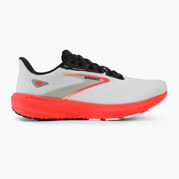 Brooks Launch 10 scarpe da corsa da uomo bianco/nero/corallo rosso 2