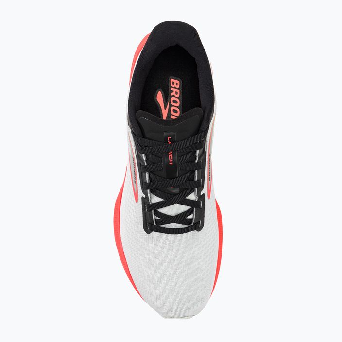 Brooks Launch 10 scarpe da corsa da uomo bianco/nero/corallo rosso 5