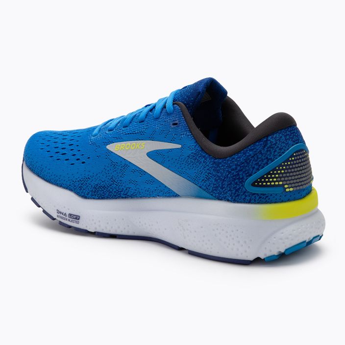 Scarpe da corsa da uomo Brooks Ghost 16 blu elettrico/navy/limone 3