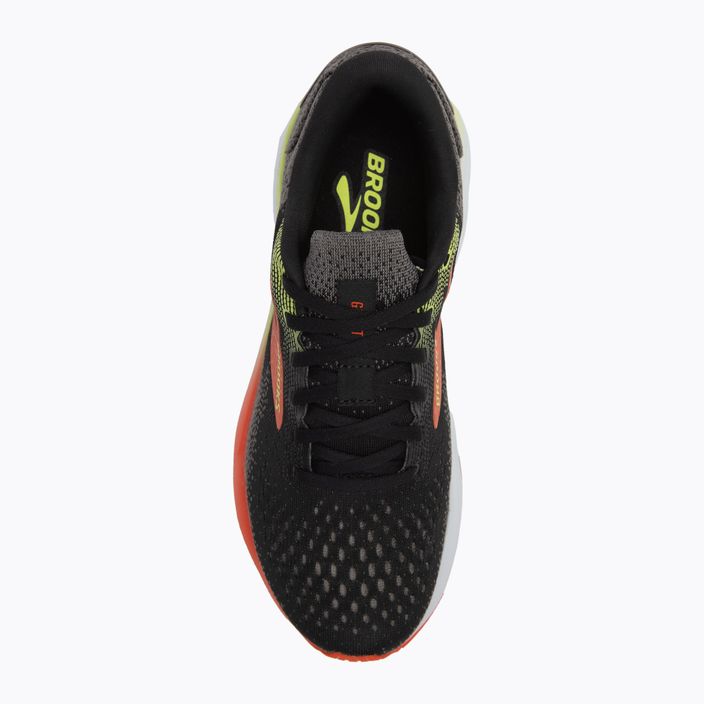 Brooks Ghost 16 scarpe da corsa da uomo nero/rosso mandarino/verde 5