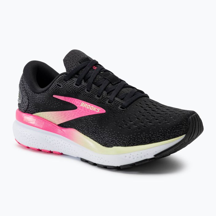 Brooks Ghost 16 scarpe da corsa da donna nero/rosa/giallo