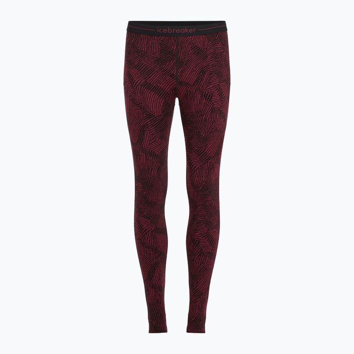 Pantaloni termici Icebreaker da donna Merino 260 Vertex Leggings Frozen Forms nero/port/j 7