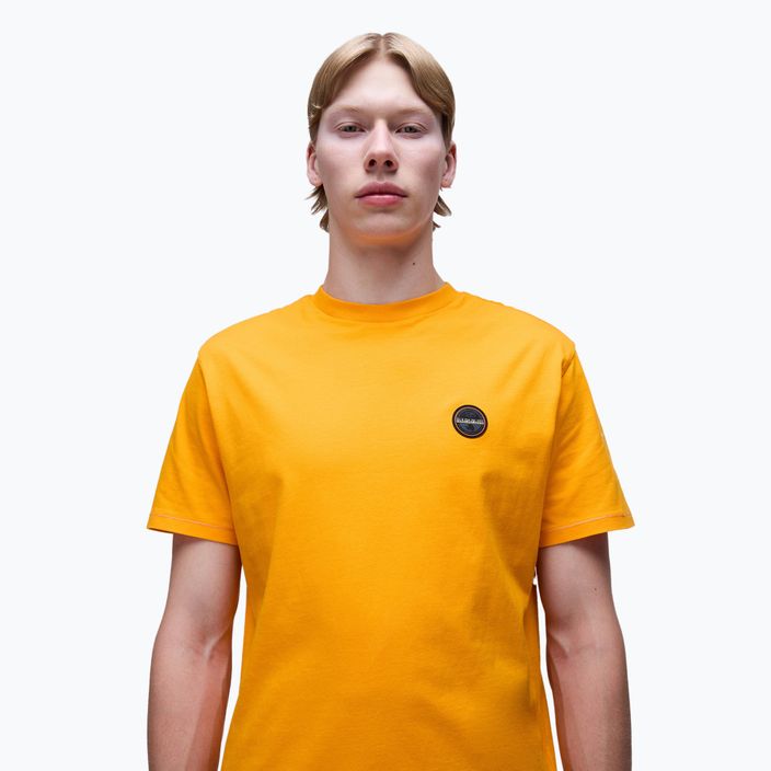 T-shirt Napapijri S-Badge arancione da uomo 4