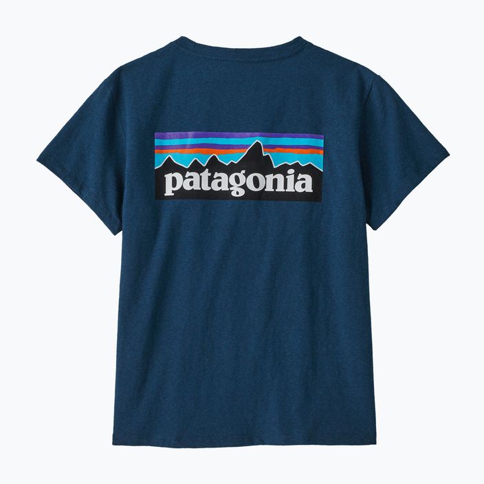 Maglietta da trekking da donna Patagonia P-6 Logo Responsibili-Tee blu marea 9