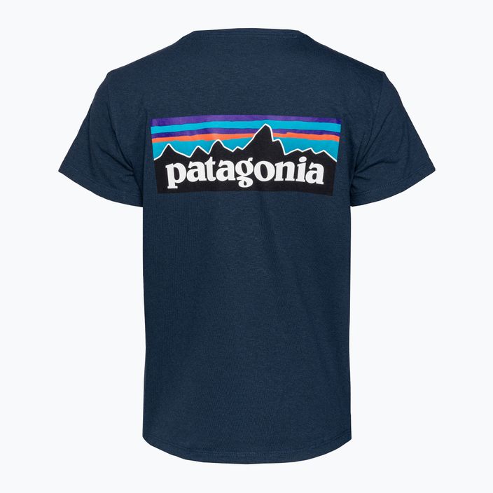 Maglietta da trekking da donna Patagonia P-6 Logo Responsibili-Tee blu marea 4