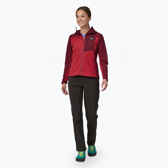 Giacca softshell donna Patagonia R1 CrossStrata Hoody touring red 3