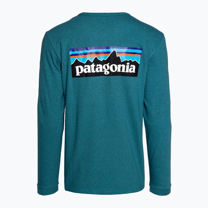 Trekking donna manica lunga Patagonia P-6 Logo Responsabili-Tee belay blu 4
