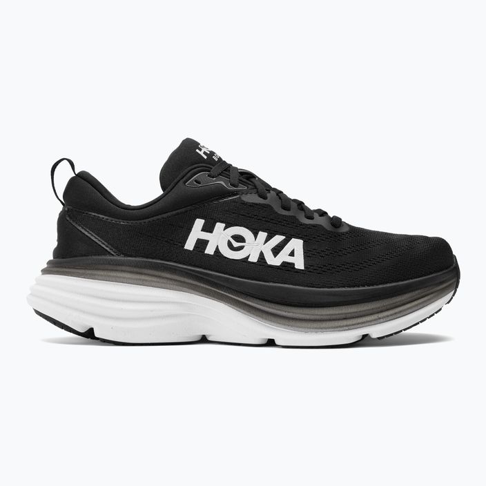 Scarpe da corsa da uomo HOKA Bondi 8 Wide nero/bianco 2