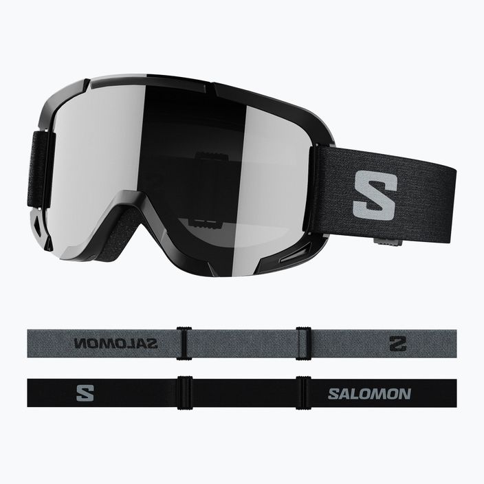 Salomon Player Combo Casco da sci per bambini + occhiali XV Jr nero tie&dye/nero argento 8