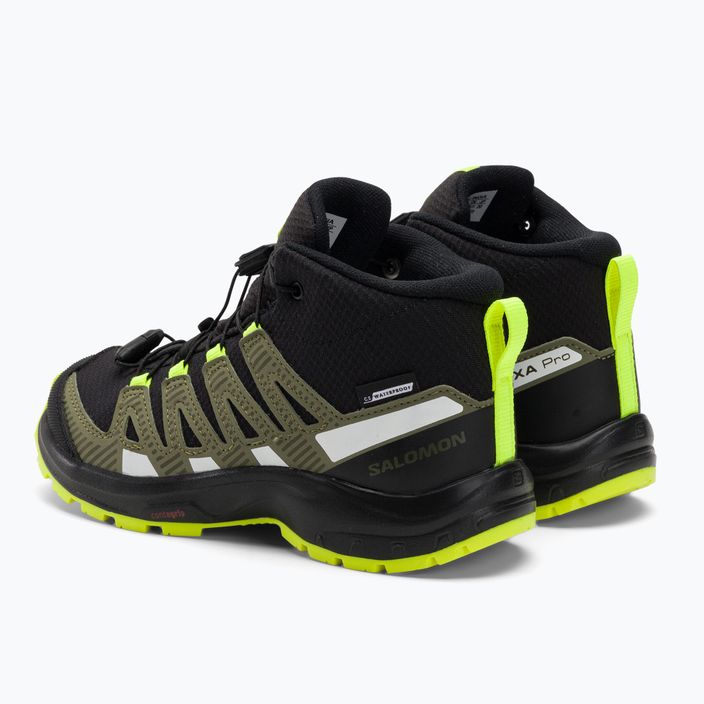 Salomon XA Pro V8 Mid CSWP scarpe da trekking per bambini nero/verde lichene scuro/y 3