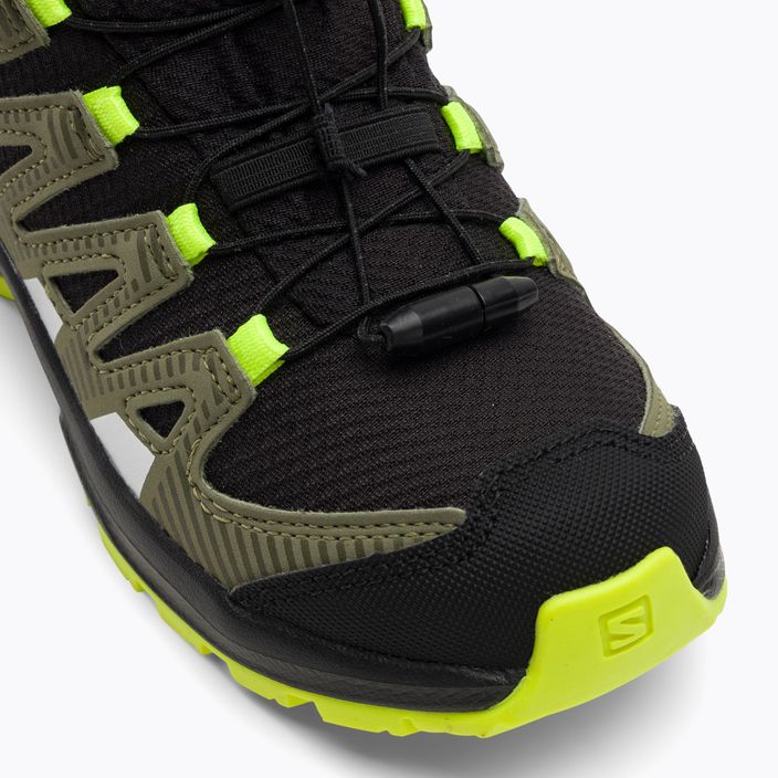 Salomon XA Pro V8 Mid CSWP scarpe da trekking per bambini nero/verde lichene scuro/y 7