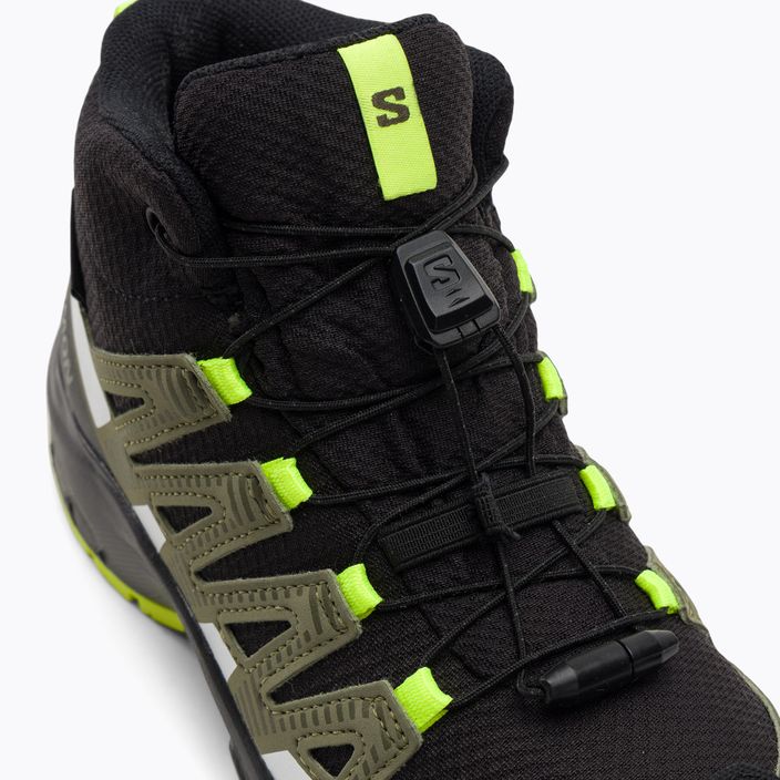 Salomon XA Pro V8 Mid CSWP scarpe da trekking per bambini nero/verde lichene scuro/y 8