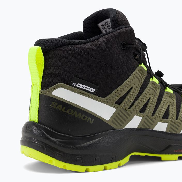 Salomon XA Pro V8 Mid CSWP scarpe da trekking per bambini nero/verde lichene scuro/y 9