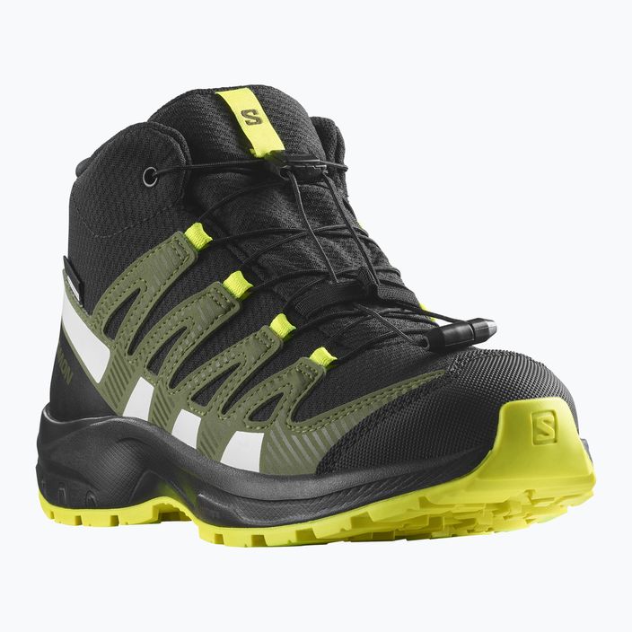 Salomon XA Pro V8 Mid CSWP scarpe da trekking per bambini nero/verde lichene scuro/y 10