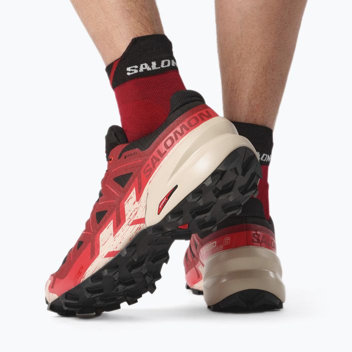 Salomon Speedcross 6 GTX scarpe da corsa uomo nero/rosso dalhia/rosso poppy 3