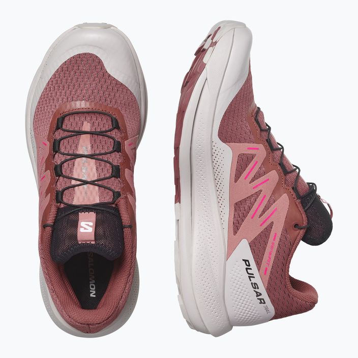 Salomon Pulsar Trail scarpe da corsa da donna pelle di mucca/sfumature di rose/rosa glo 15