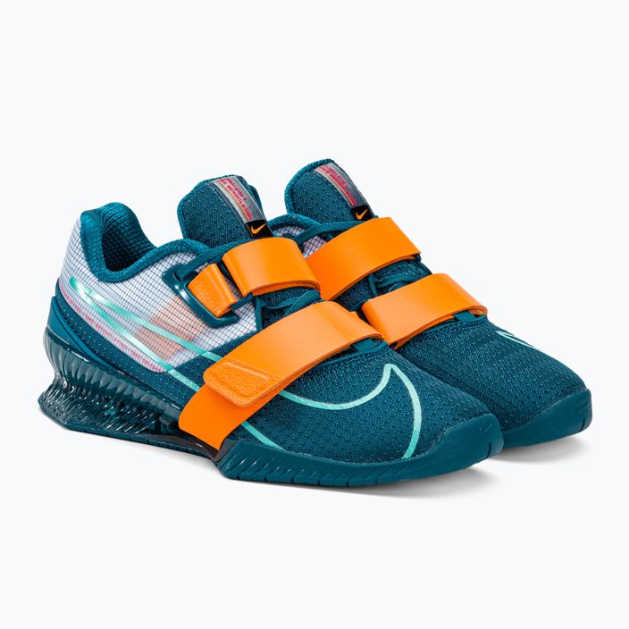 Scarpe da sollevamento pesi Nike Romaleos 4 blu/arancio 4
