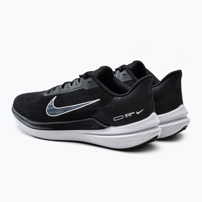 Uomo Nike Air Winflo 9 scarpe da corsa nero/bianco/grigio fumo scuro 3