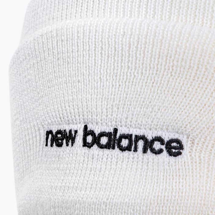 Berretto invernale da donna New Balance Knit Cuffed Beanie Ricamo bianco 3