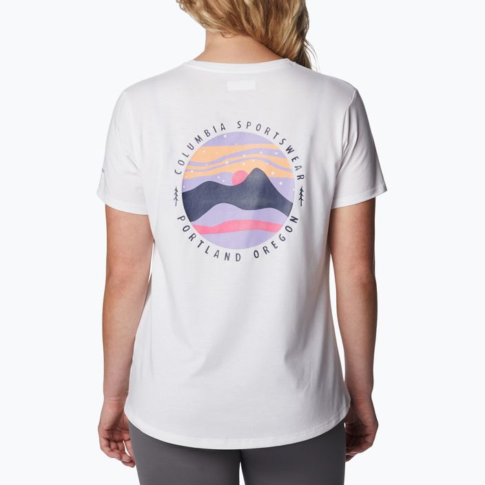 Maglietta da trekking Columbia da donna Sun Trek Graphic II grafica bianca/cielo notturno 2