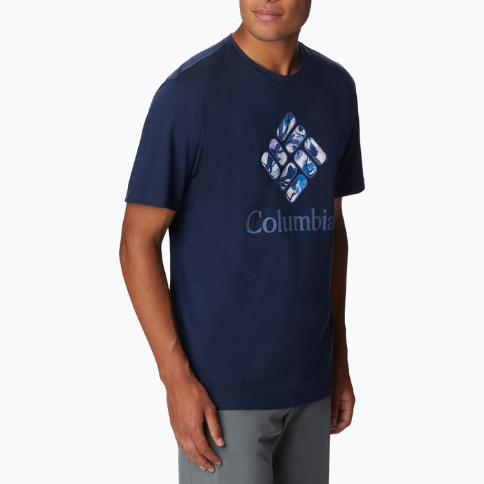 Columbia Rapid Ridge Graphic camicia da trekking da uomo collegiale navy/csc stacked floral grx 5
