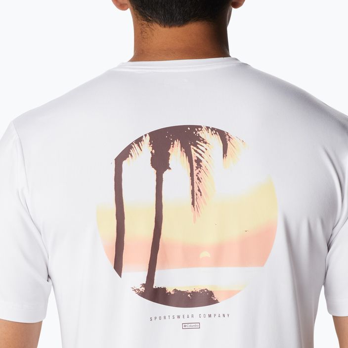 Camicia da trekking da uomo Columbia Tech Trail Graphic bianco/palma grafica tonale 5