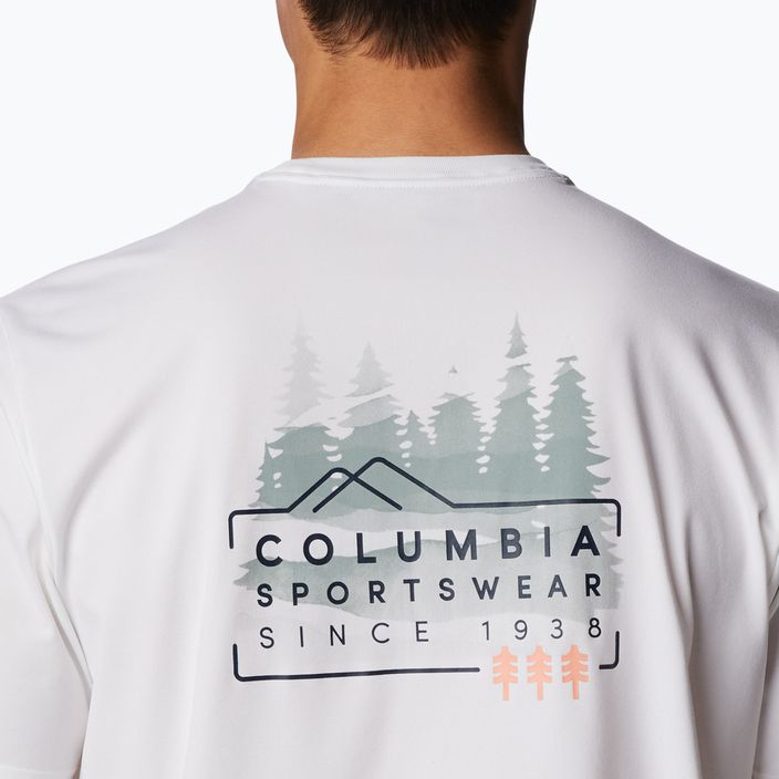 Columbia Legend Trail, camicia da trekking da uomo, grafica pini lavati, bianco/csc 5