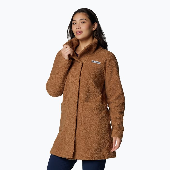 Columbia Panorama Long camel brown cappotto in pile da donna 4