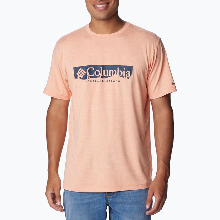 Columbia Kwick Hike Graphic SS camicia da trekking uomo albicocca fizz/csc box treeline