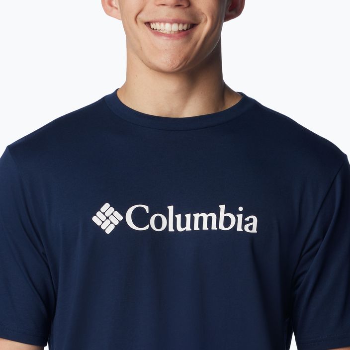 Columbia CSC Basic Logo - T-shirt da uomo, colore blu collegiale e logo retro CSC 4
