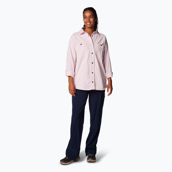 Columbia Blue Point Creek Corduro rosa alba camicia da donna 2