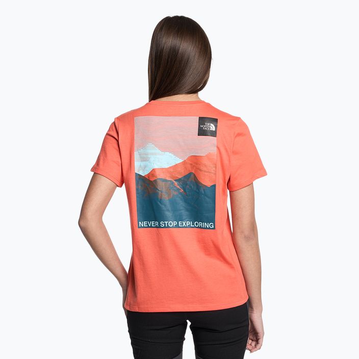Maglietta da trekking donna The North Face Foundation Graphic retro arancione 2