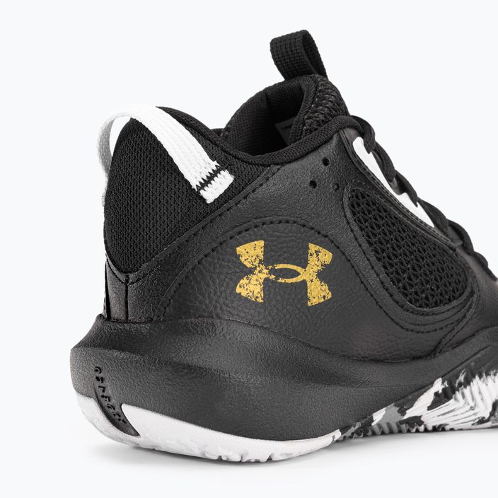 Under Armour GS Lockdown 6 scarpe da basket per bambini nero/nero/oro metallizzato 8