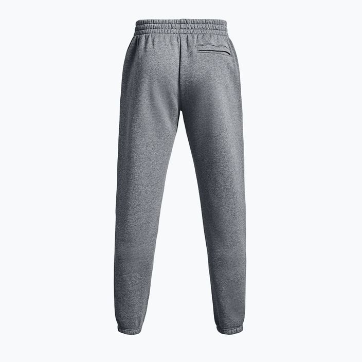 Pantaloni da allenamento maschili Under Armour Essential Fleece Joggers grigio medio melange/bianco 6