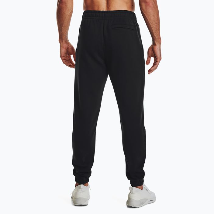 Pantaloni da allenamento maschili Under Armour Essential Fleece Joggers nero/bianco 3