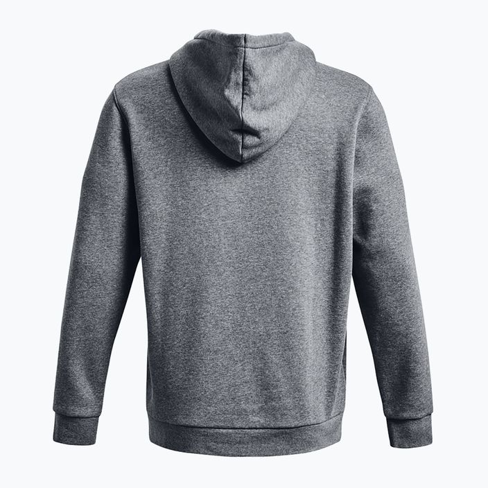 Felpa con cappuccio Under Armour Essential Fleece da uomo grigio pece medio/bianco 6