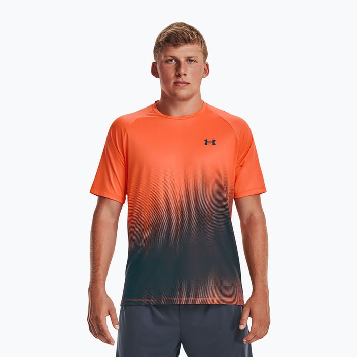 Maglietta da allenamento Under Armour Tech Fade arancione/downpour grigio/downpour grigio da uomo 3