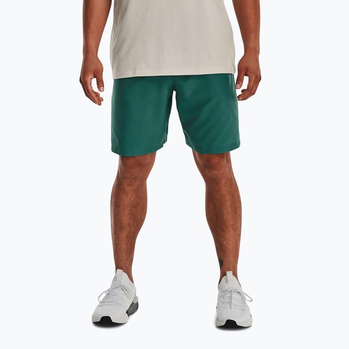 Pantaloncini da allenamento Under Armour Woven Graphic coastal bianco/verde da uomo 3
