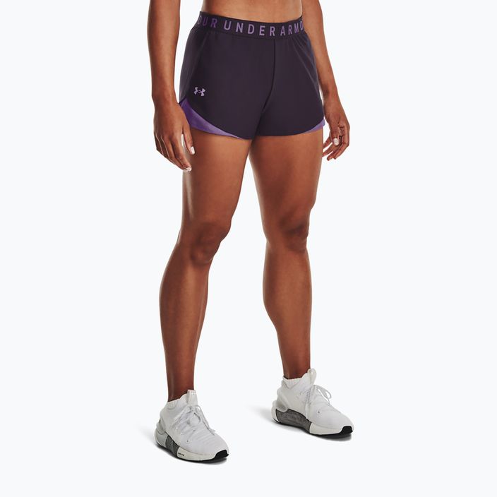 Pantaloncini da allenamento Under Armour Play Up 3.0 da donna tux purple/retro purple/retro purple