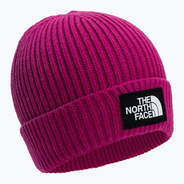 Berretto invernale per bambini The North Face TNF Box Logo Cuffed rosa fuschia