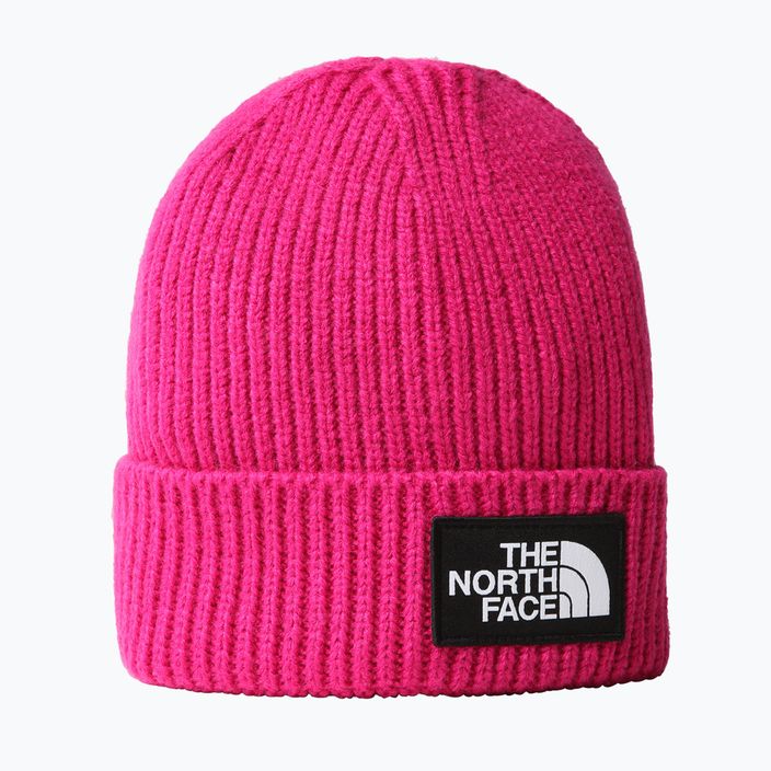 Berretto invernale per bambini The North Face TNF Box Logo Cuffed rosa fuschia 4