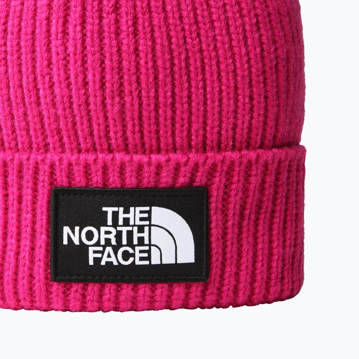 Berretto invernale per bambini The North Face TNF Box Logo Cuffed rosa fuschia 5