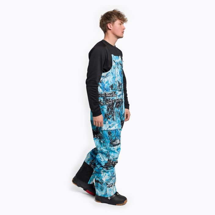 Pantaloni da snowboard da uomo The North Face Printed Dragline Bib norse blue 2