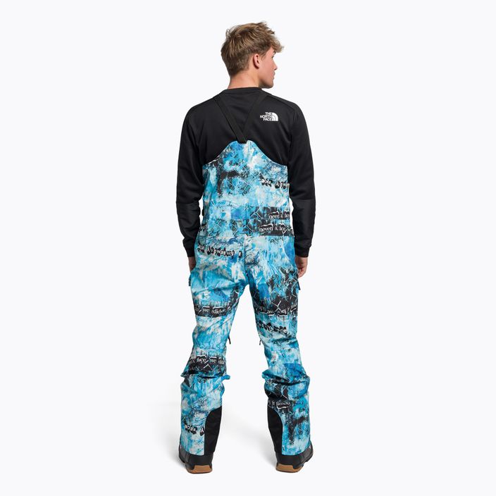 Pantaloni da snowboard da uomo The North Face Printed Dragline Bib norse blue 3
