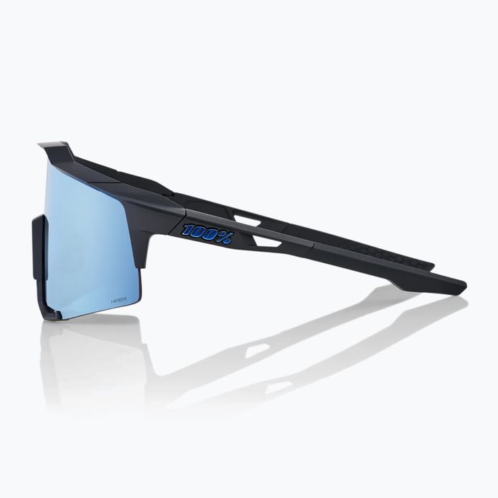 100% Speedcraft Occhiali da sole a specchio multistrato nero opaco/azzurro iper 9