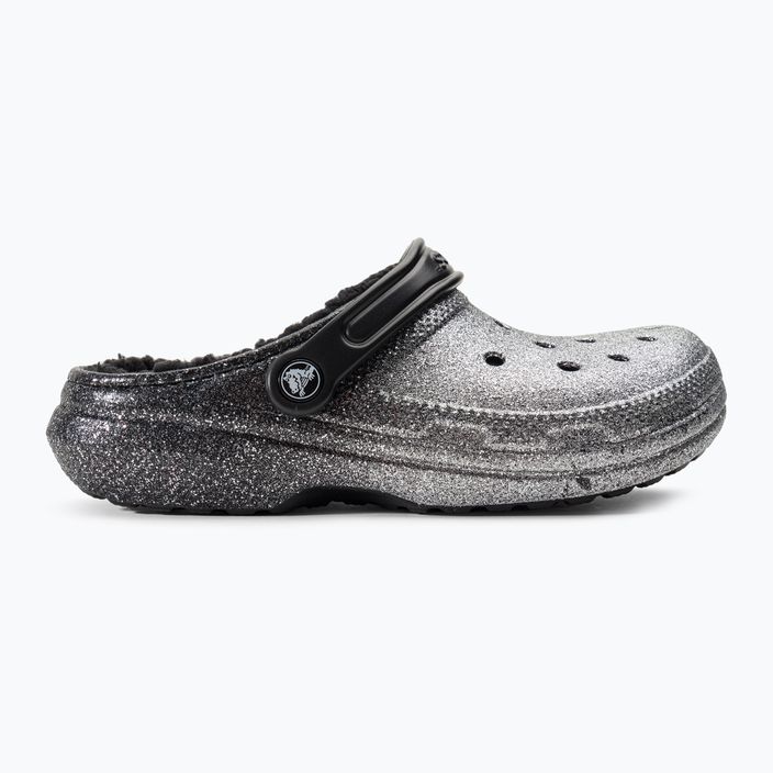 Crocs Classic Glitter Lined Clog nero/argento infradito 3